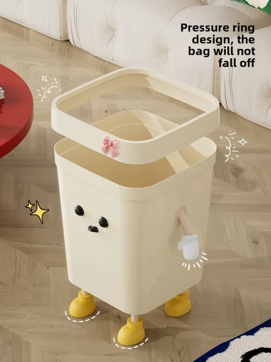 Large Size Kitchen Trash Can Creative Cute Cartoon Home Use New Model for Living Room Bedroom Bathroom High Aesthetic Value